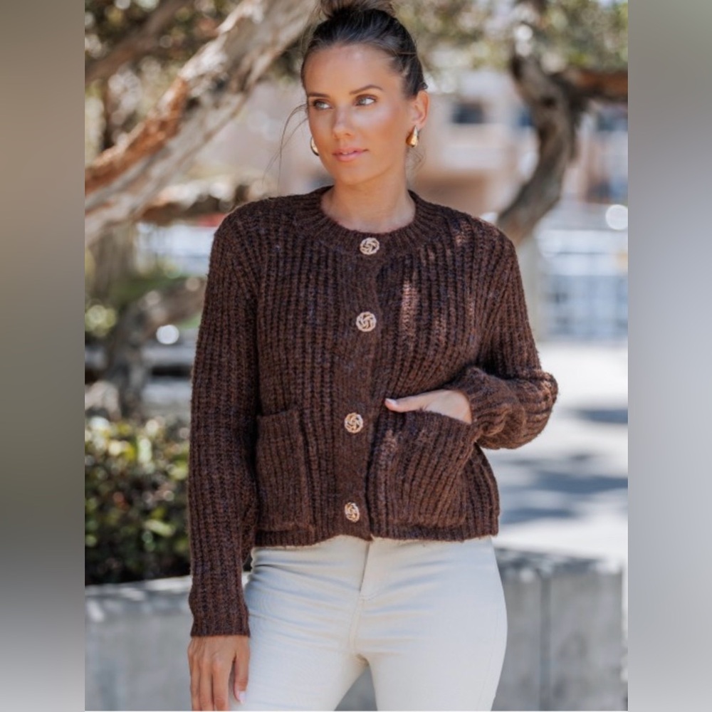 #335 chocolate round neck sweater